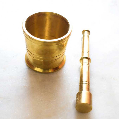 Brass Mortar And Pestle (Idikallu)  
