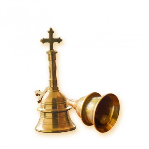 Buy Hand bell with a cross (Brass) at a best price from India | Natureloc
